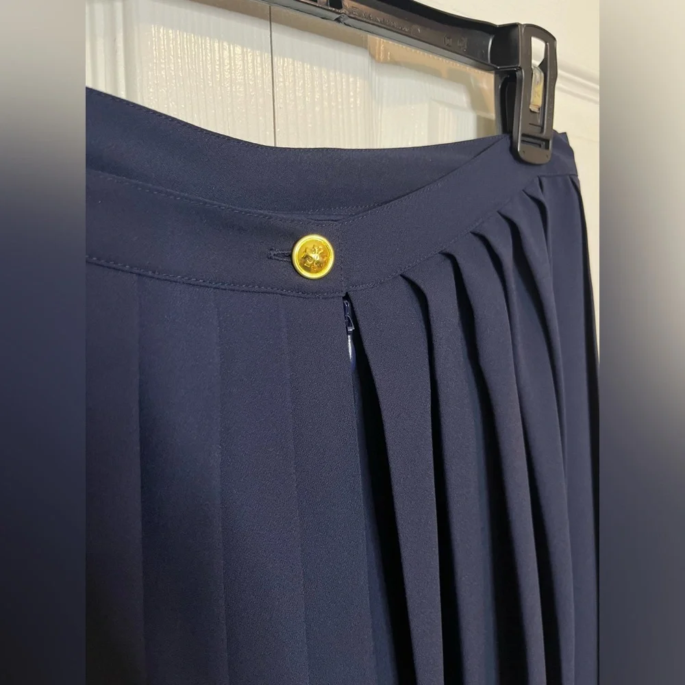 Tory Burch‎ Faye Pleated Culottes Tory Navy Blue Knee Length Size 6 Retails $298